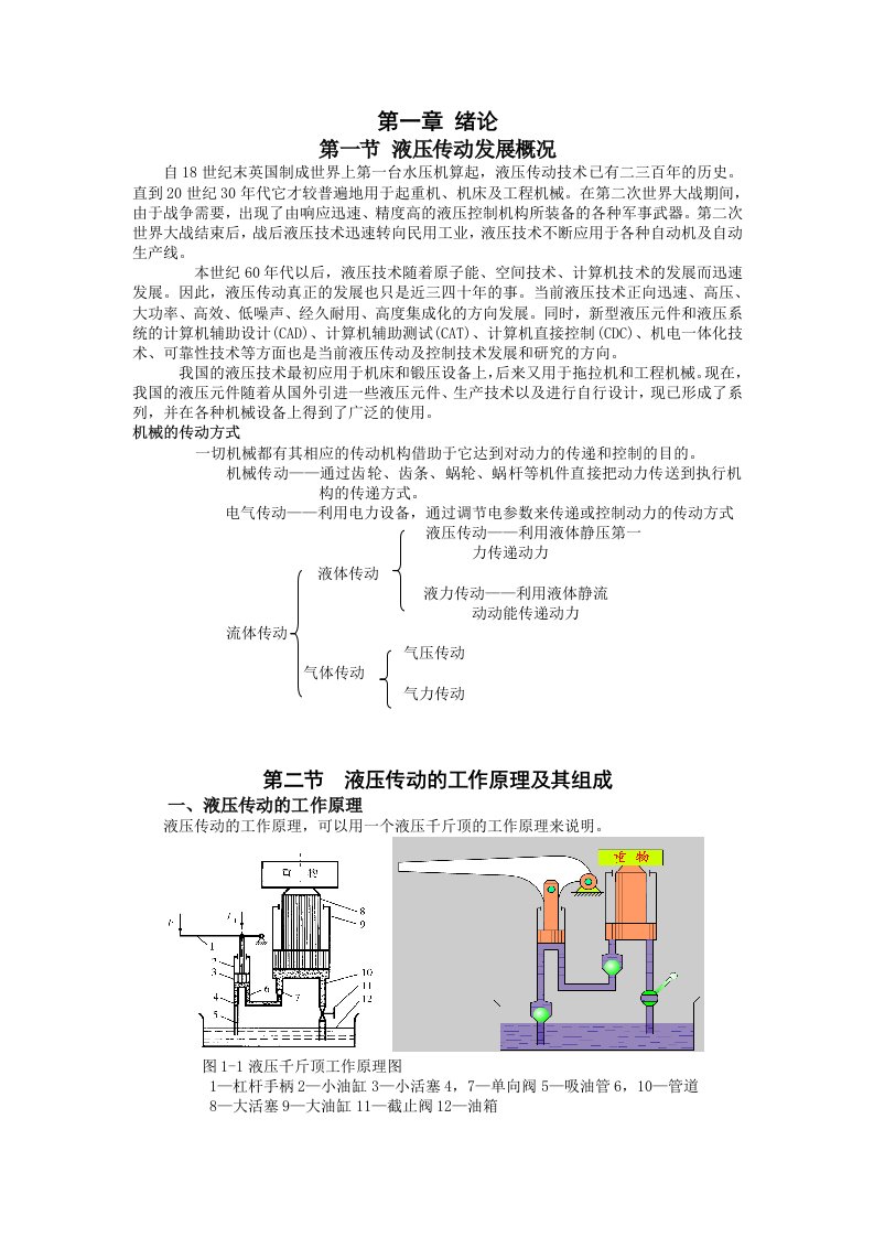 液压传动发展概况