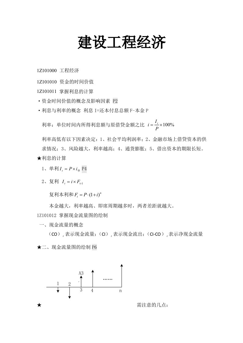 一建工程经济笔记