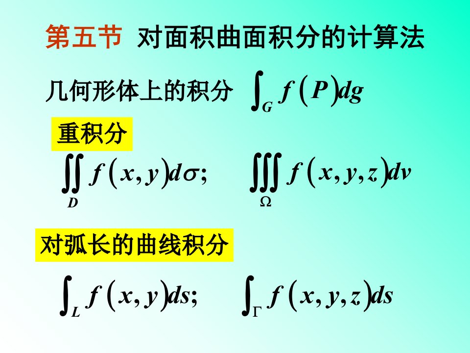 对面积曲面积分的计算法