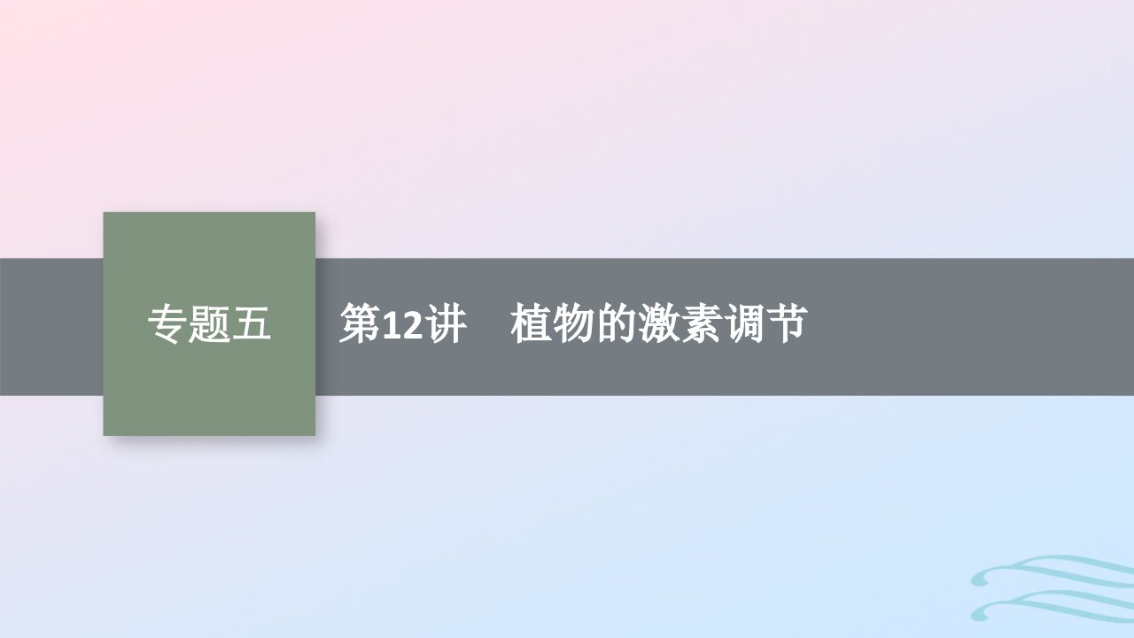 适用于老高考旧教材广西专版2023届高考生物二轮总复习第二部分专题5生命活动的调节第12讲植物的激素调节课件