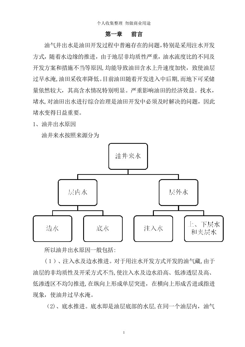 油井堵水具体技术方案