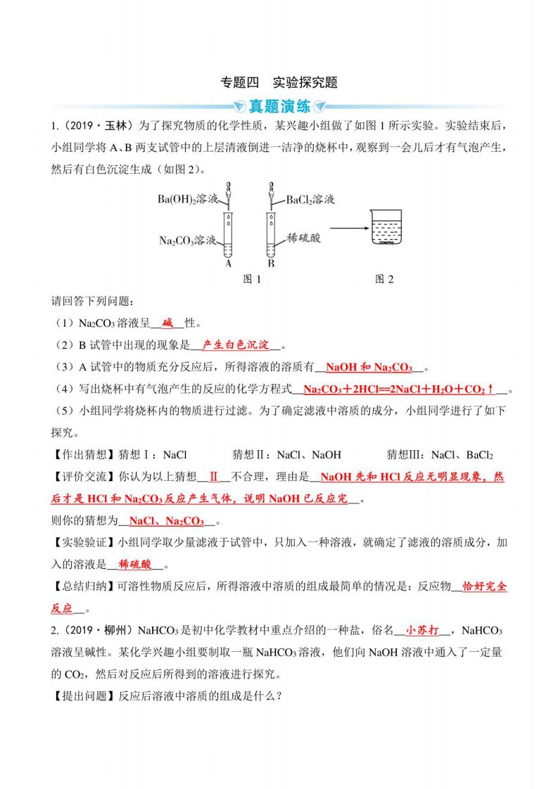 2020-2021年中考化学二轮突破