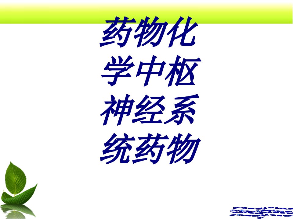 药物化学中枢神经系统药物培训课件