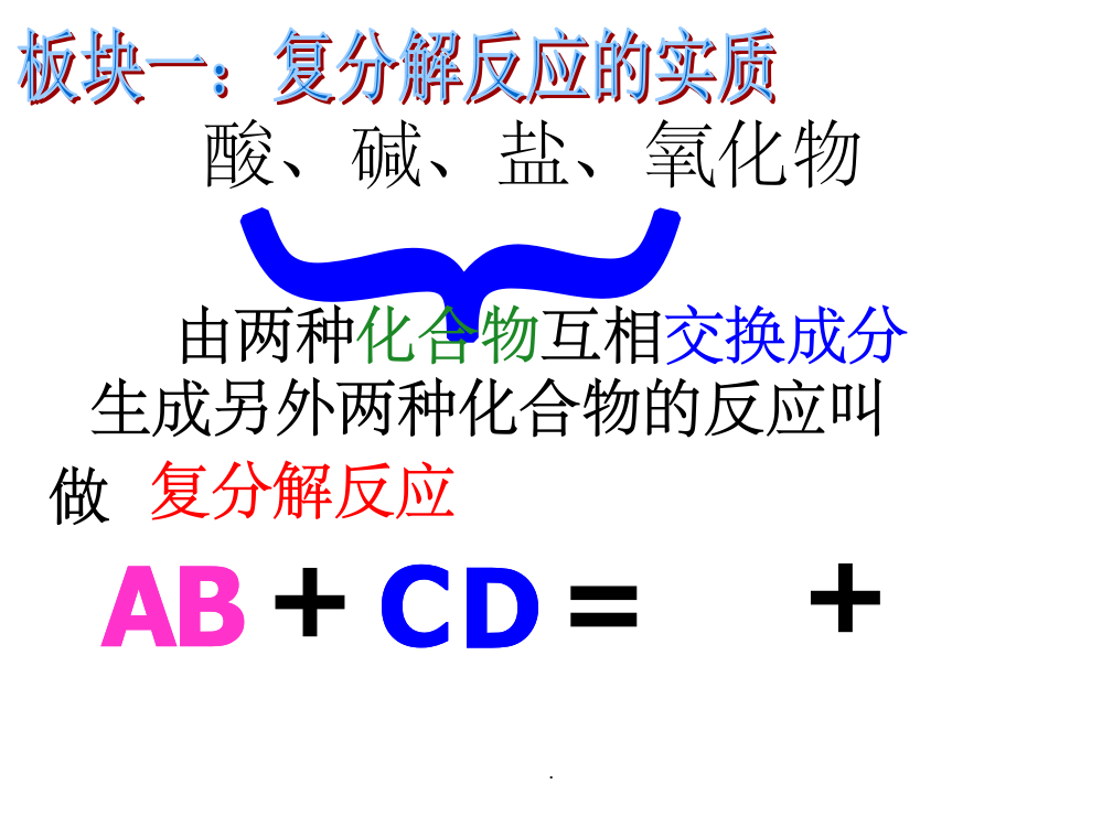 复分解反应发生的微观实质26134ppt课件