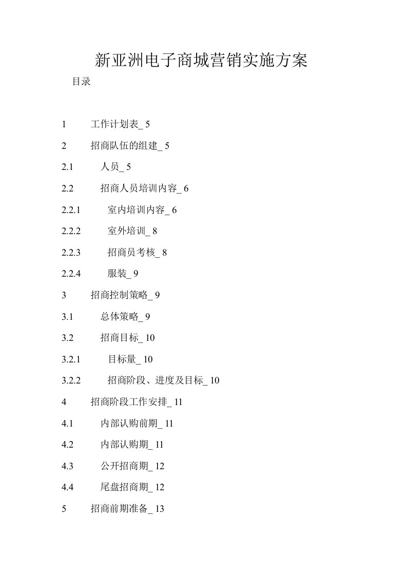 新亚洲电子商城营销实施方案