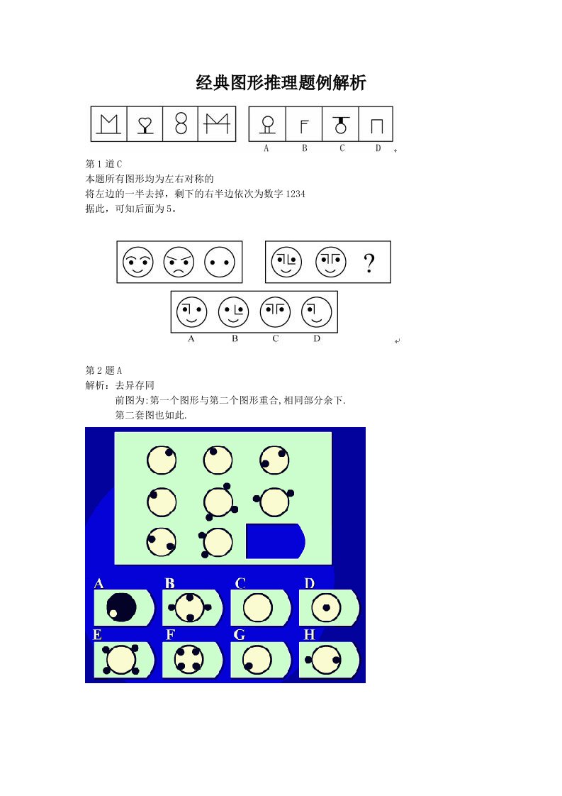 经典图形推理题附详解