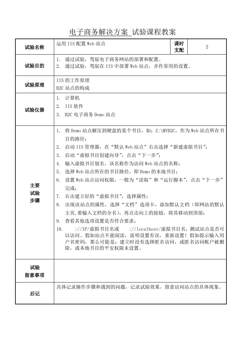 电子商务解决方案实验教案