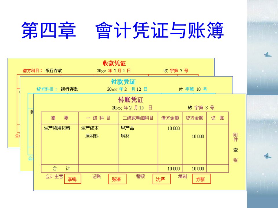 会计凭证与账簿