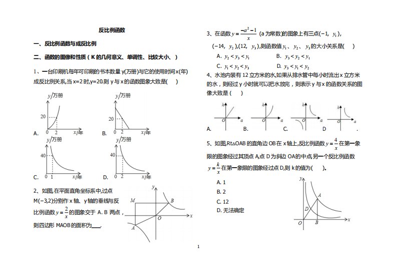 反比例函数1