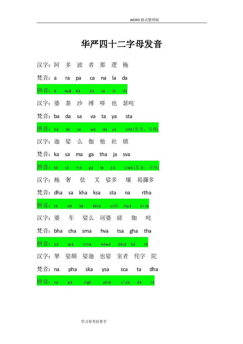 华严四十二字母发音[附宣公讲解]