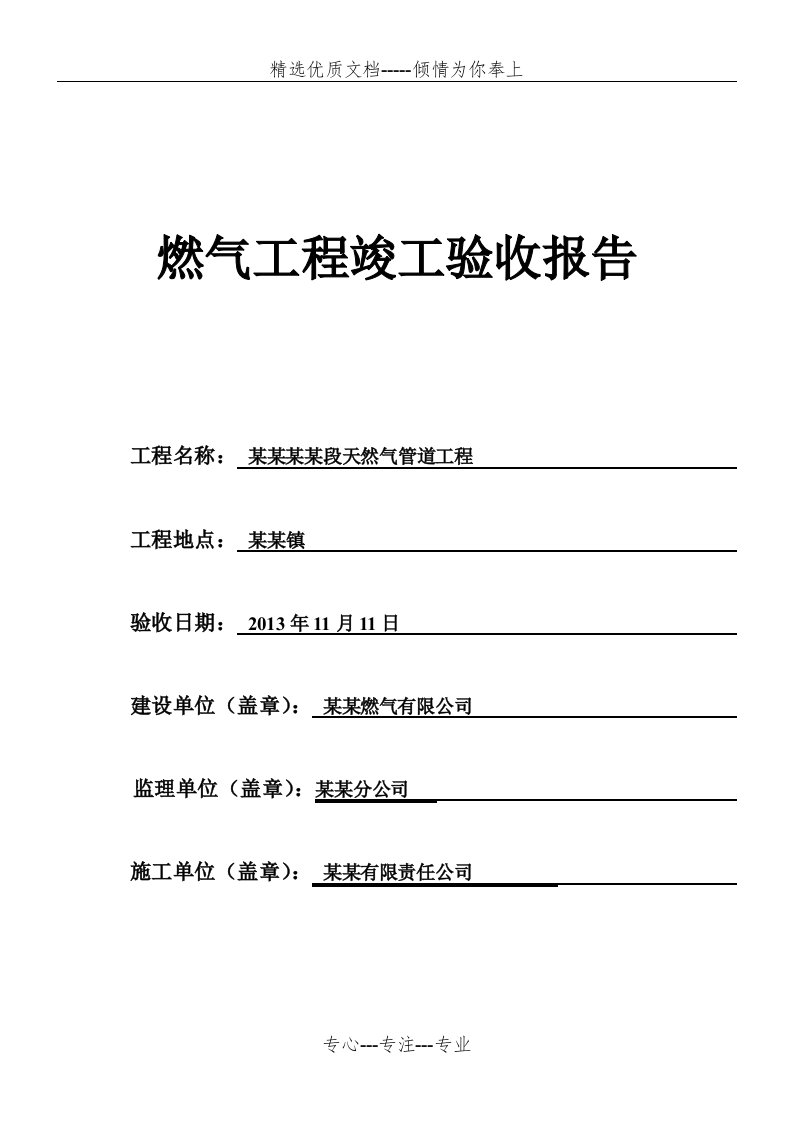 燃气工程竣工验收报告(共12页)