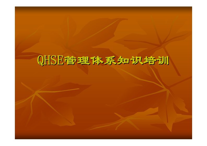 QHSE管理体系知识培训