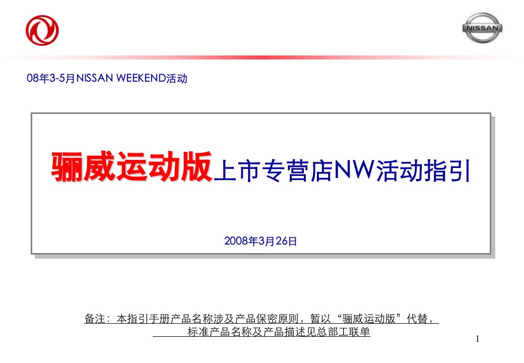 东风日产骊威运动版上市专营店NW活动指引