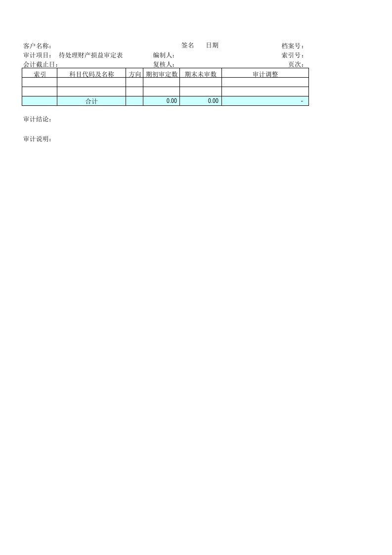 工程资料-C31待处理财产损益