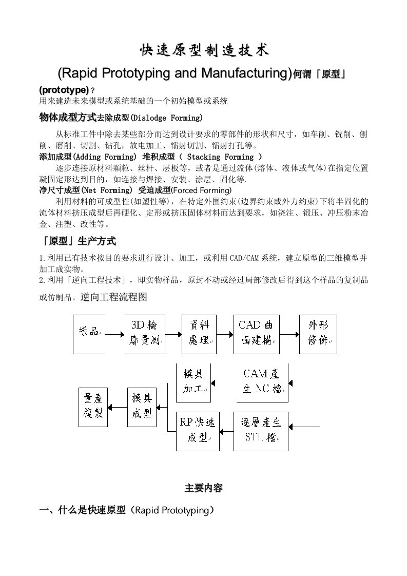 快速原型制造技术讲义