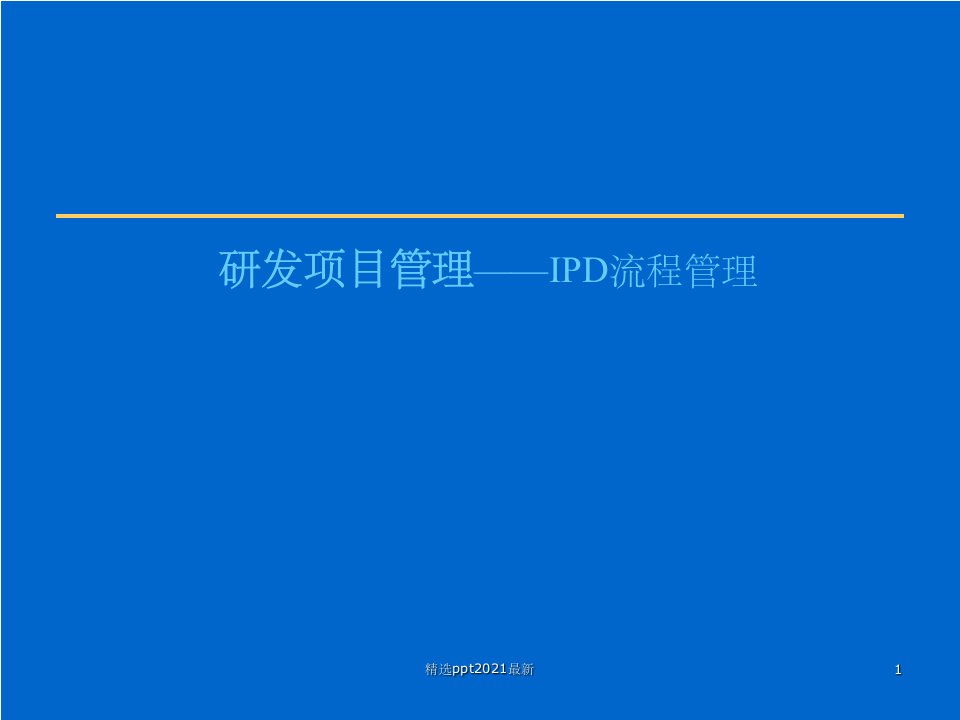 IPD流程管理培训PPT课件