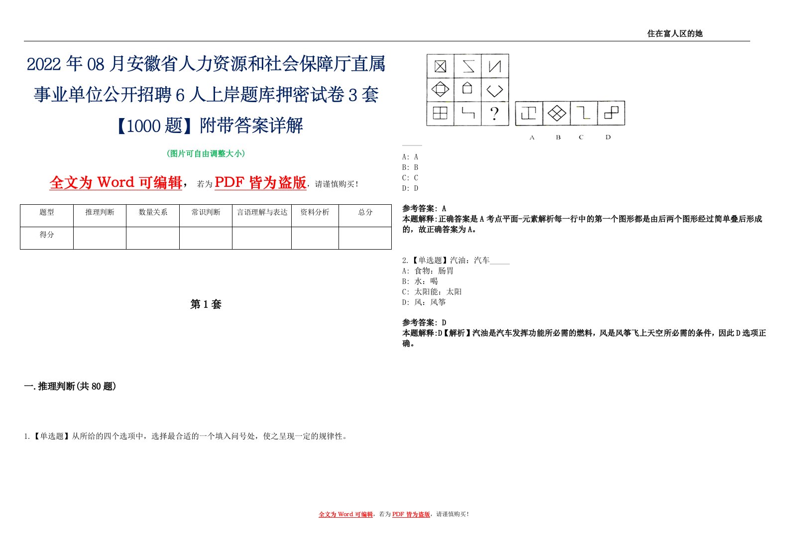 2022年08月安徽省人力资源和社会保障厅直属事业单位公开招聘6人上岸题库押密试卷3套【1000题】附带答案详解