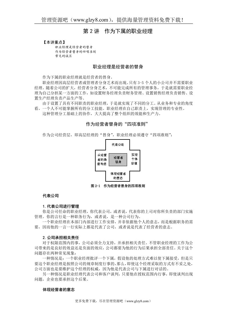 职业经理MBA实战经验讲义2