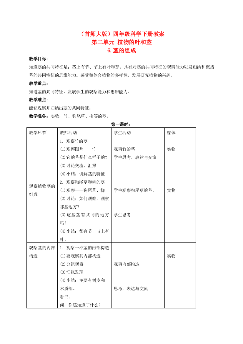 四年级科学上册