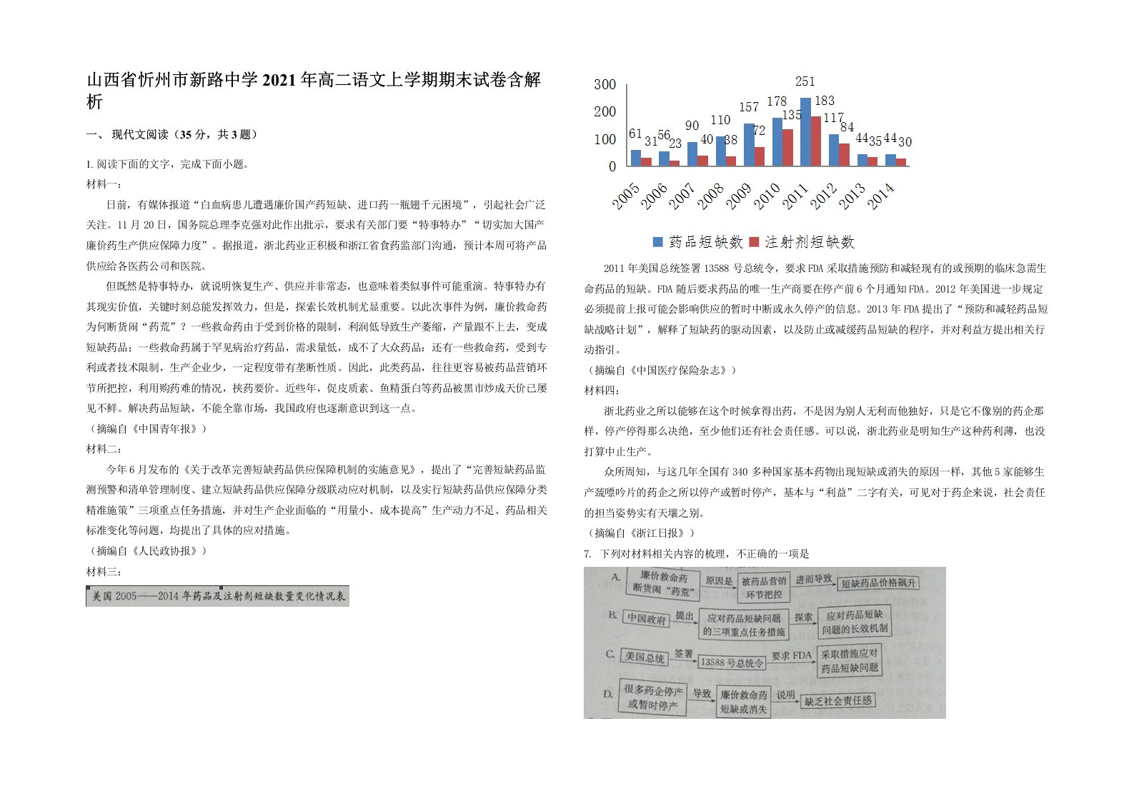 山西省忻州市新路中学2021年高二语文上学期期末试卷含解析