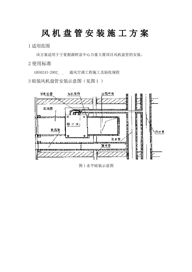 风机盘管机组安装工程施工组织方案