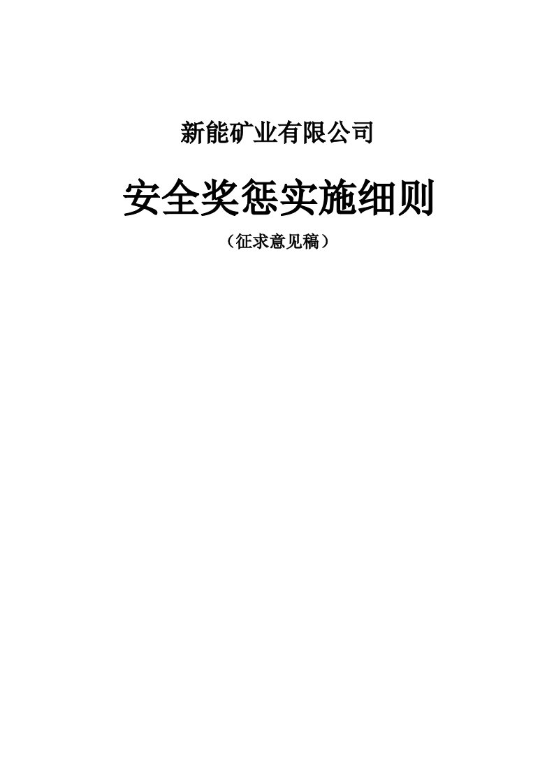 冶金行业-新能矿业安奖惩实施细则