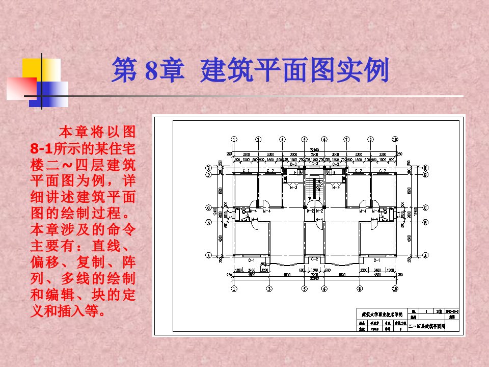 《AutoCAD建筑制图实例教程》第8章_建筑平面图实例