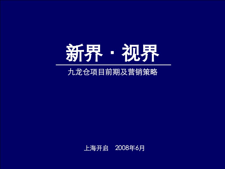 天启开启2008九龙仓项目前期及营销策略167p