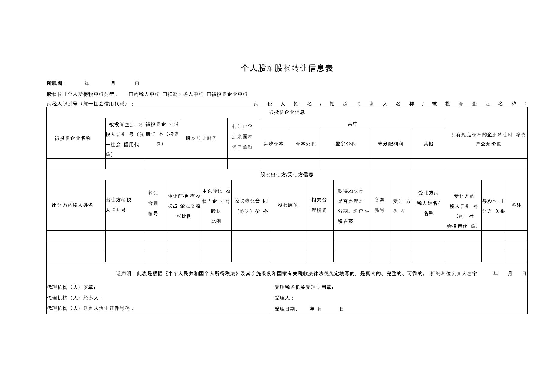 《个人股东股权转让信息表》