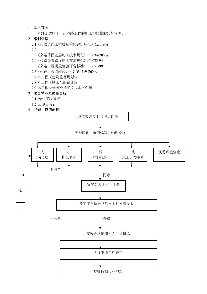 市政工程监理实施细则