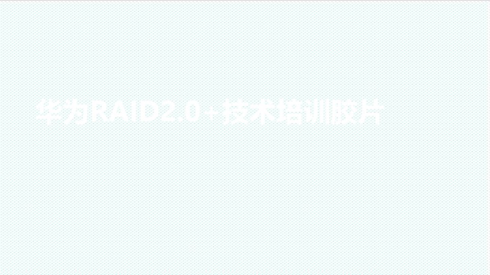 企业培训-华为RAID20