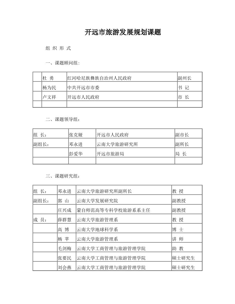 开远市旅游发展规划