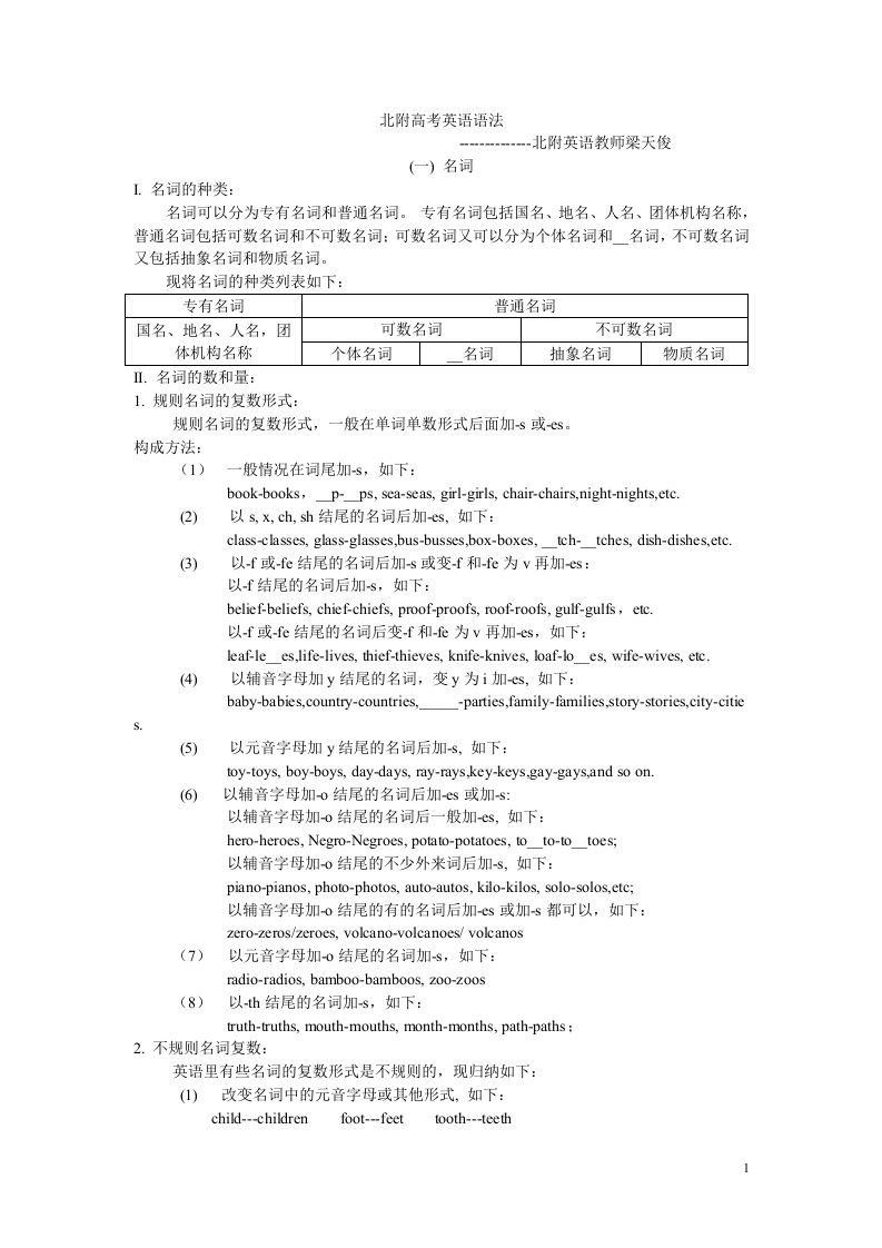 《高考英语语法》word版