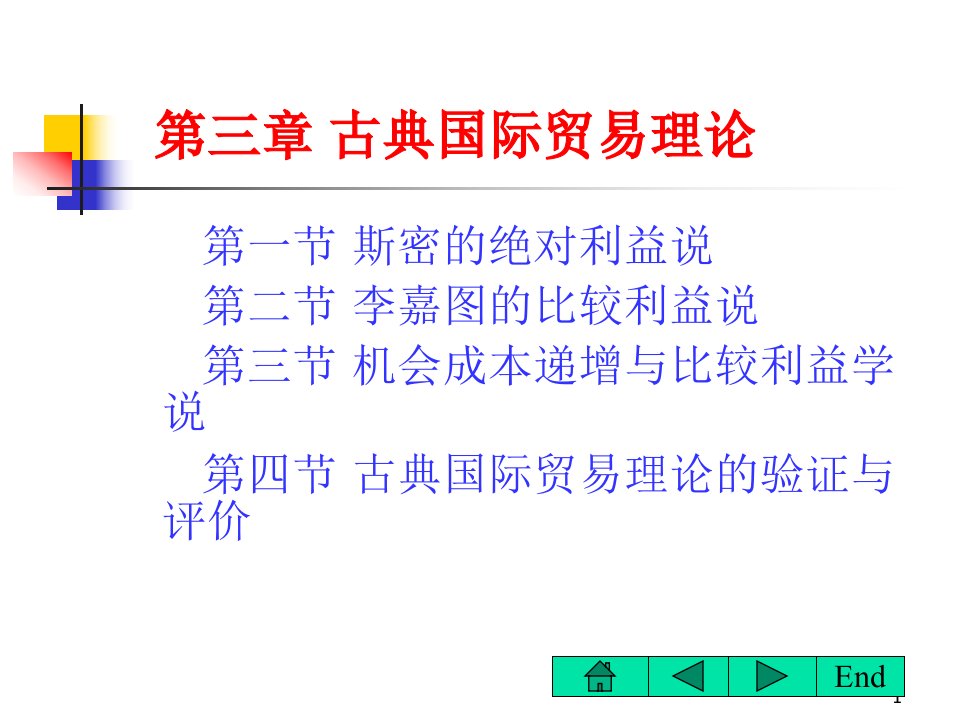 第三章古典国际贸易理论(国际经济学,沈明其)