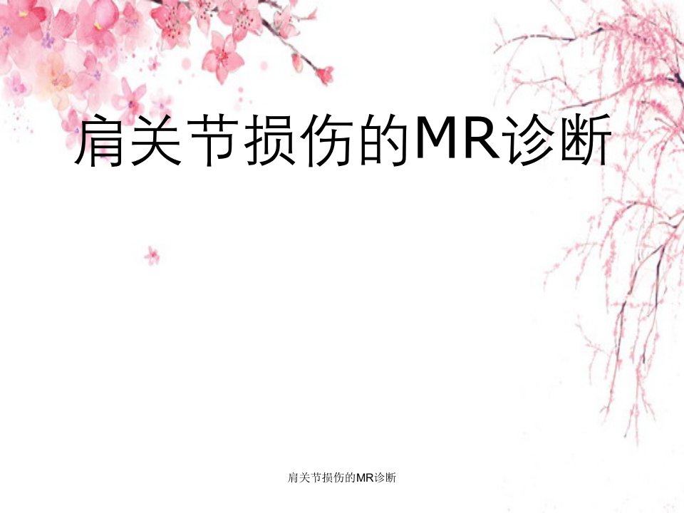 肩关节损伤的MR诊断