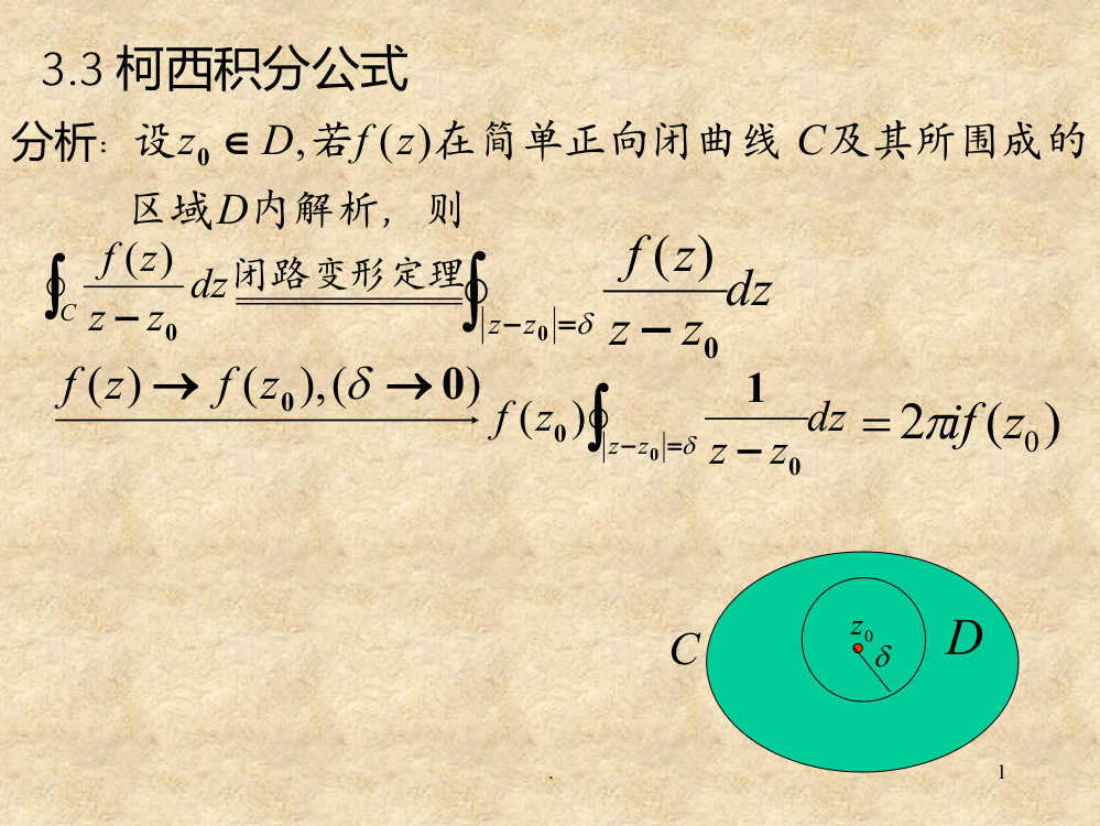 第三章(2)柯西积分公式、解析函数的导数PPT课件