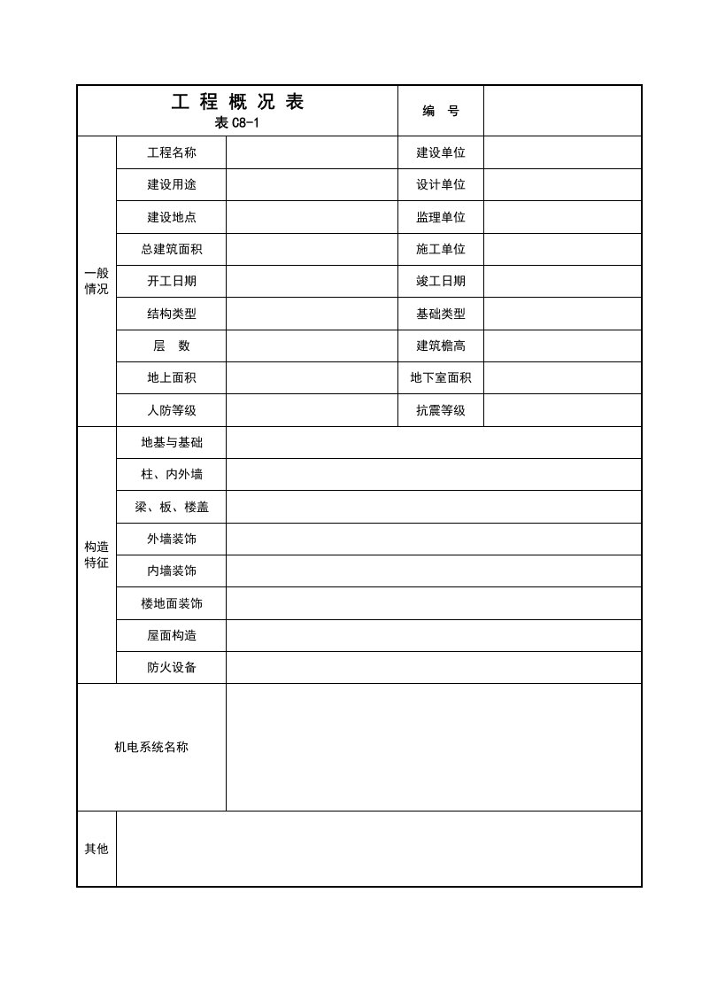 工程管理与验收类表格