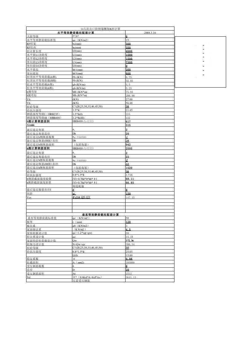 人防出口防倒塌棚架柱计算