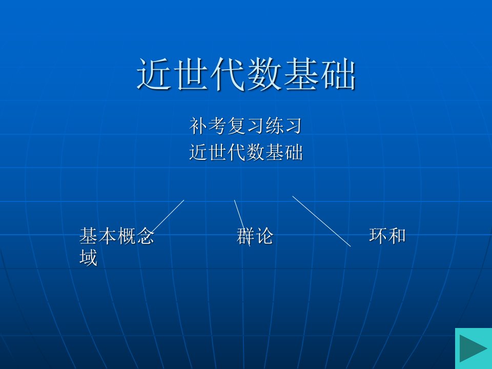 近世代数主要知识点