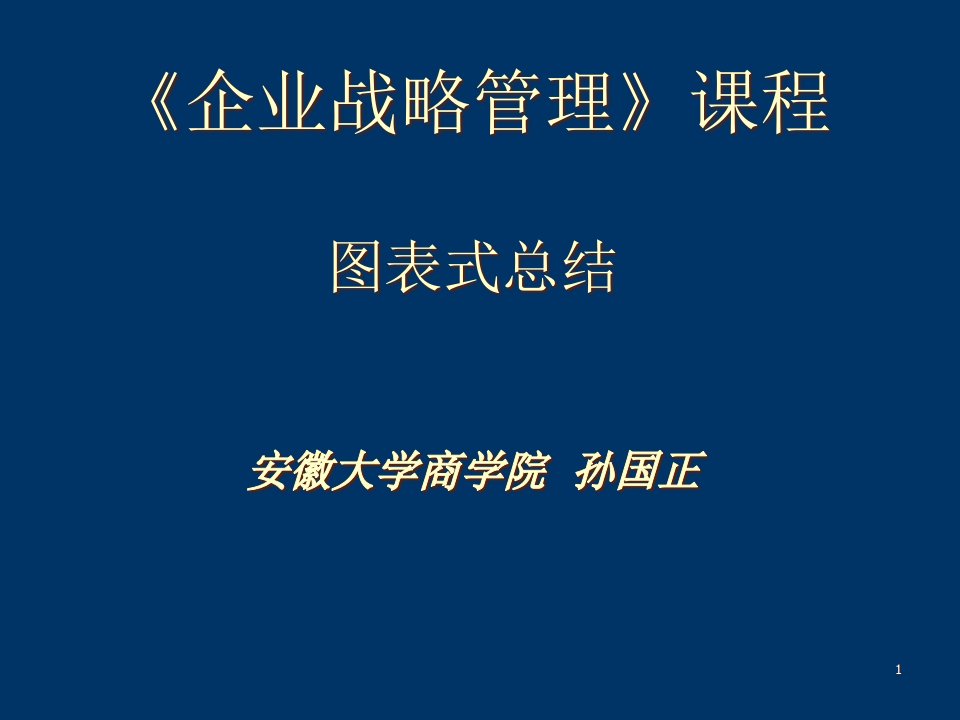 企业战略管理课程图表总结课件