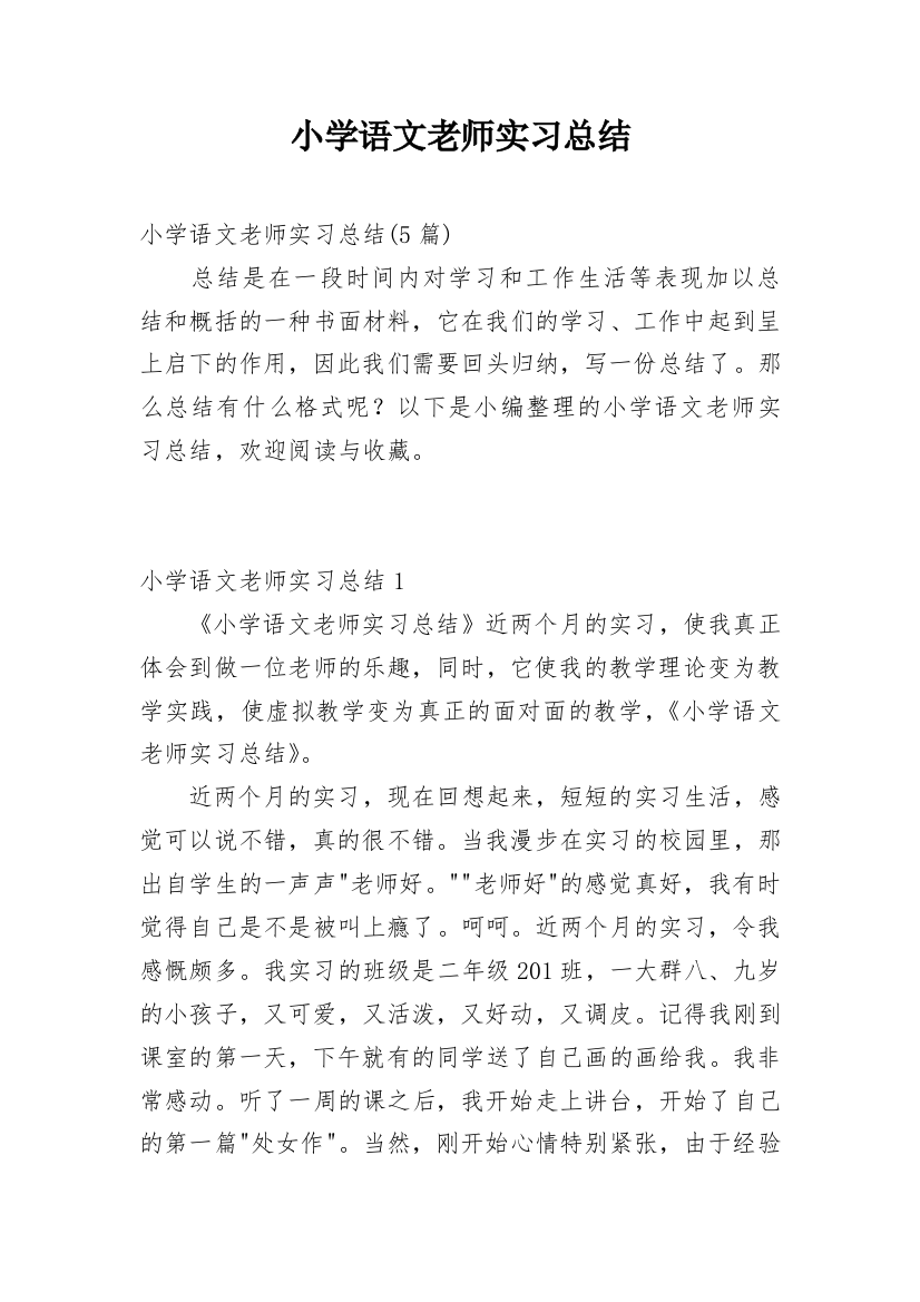 小学语文老师实习总结_7