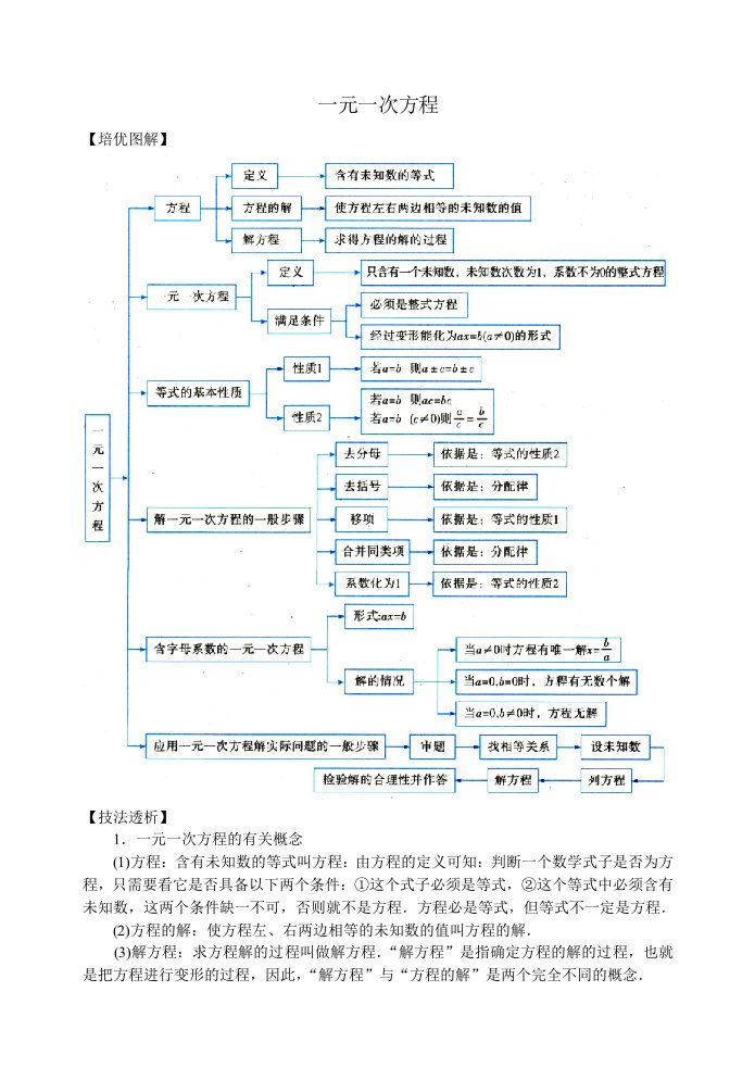 中考数学《一元一次方程》专题复习考点讲解(含答案)