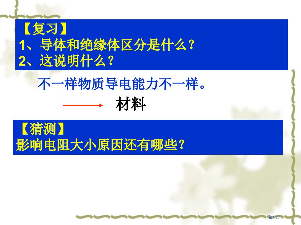 八年级科学上册4.3.2影响导体电阻大小的因素市公开课一等奖省优质课赛课一等奖课件