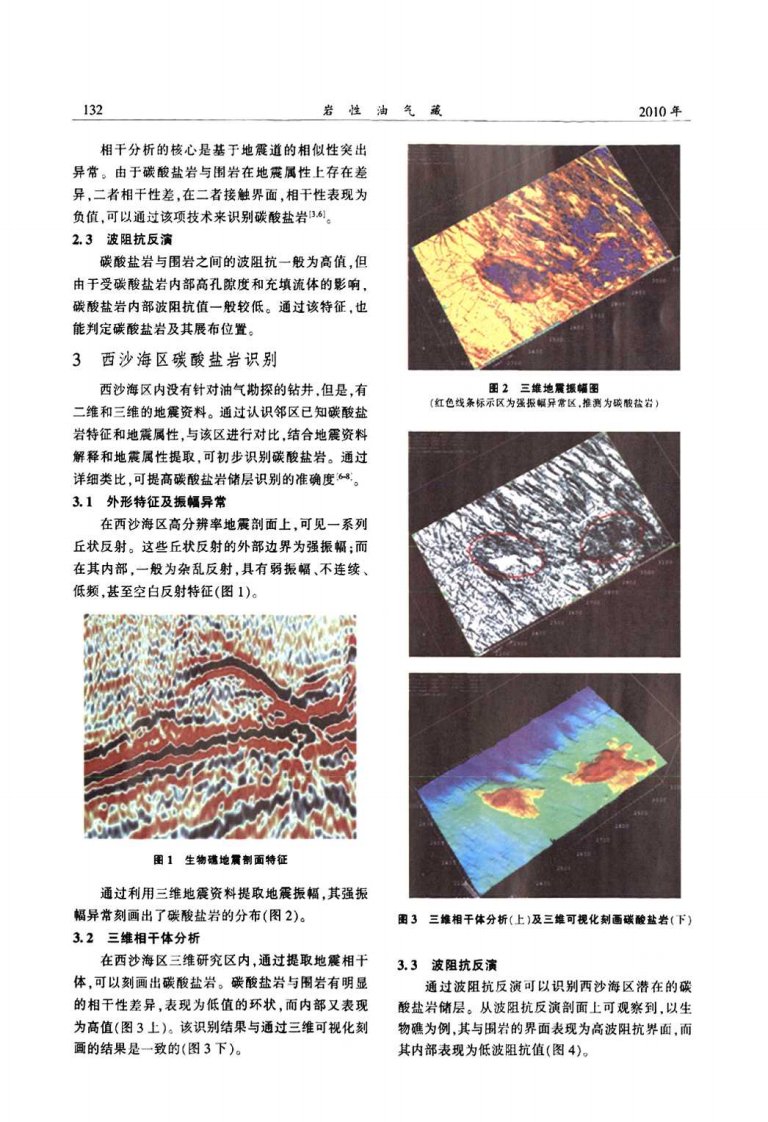 西沙海区碳酸盐岩储层地震识别方法