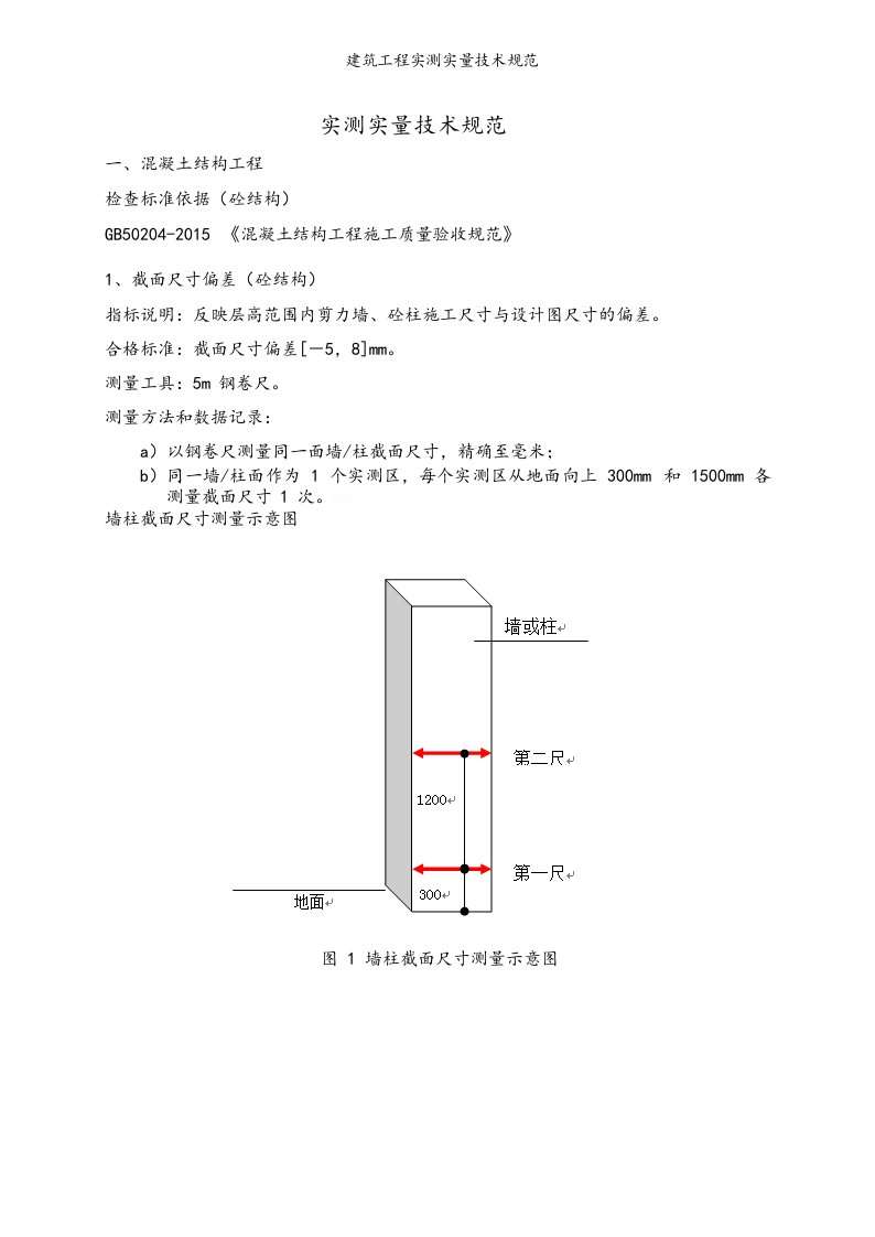 建筑工程实测实量技术规范