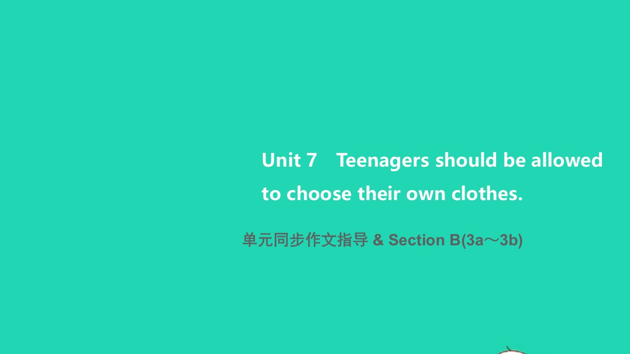 2021九年级英语全册Unit7Teenagersshouldbeallowedtochoosetheirownclothes单元同步作文指导SectionB3a_3b习题课件新版人教新目标版