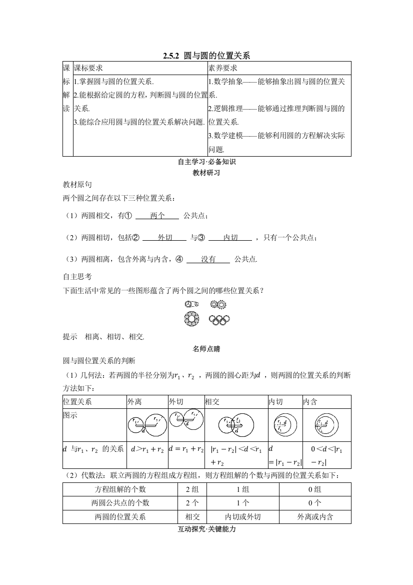 2022版新教材数学人教A版选择性必修第一册学案：2-5-2