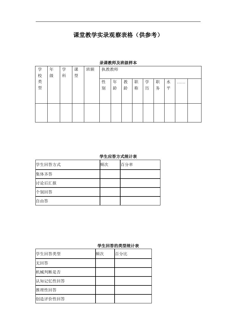 学生应答方式