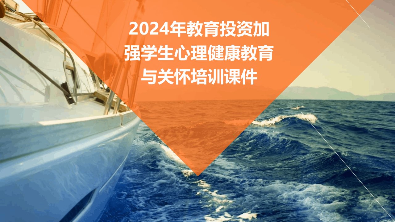 2024年教育投资加强学生心理健康教育与关怀培训课件