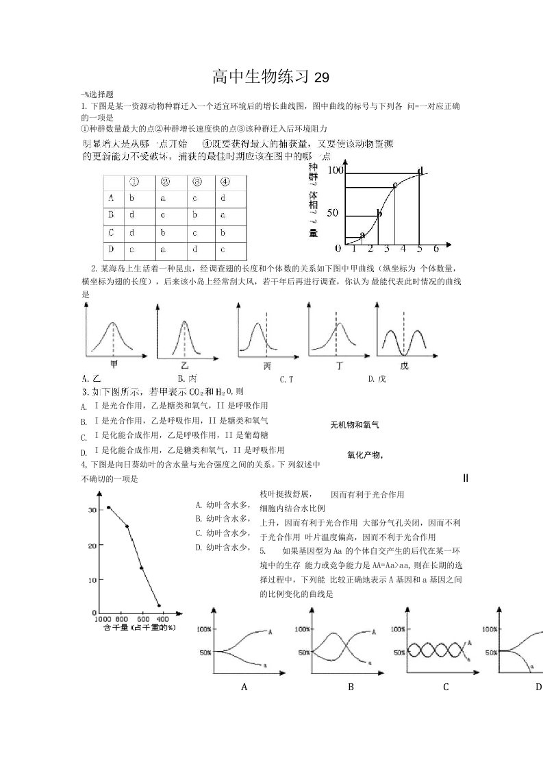 高三生物精品复习资料29